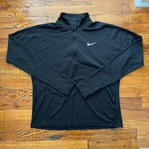 Nike Women's Black Quarter Zip Running Jacket Long Sleeve Shirt Medium
